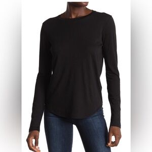 Vince Modal and Pima Cotton Black Long Sleeve Tee